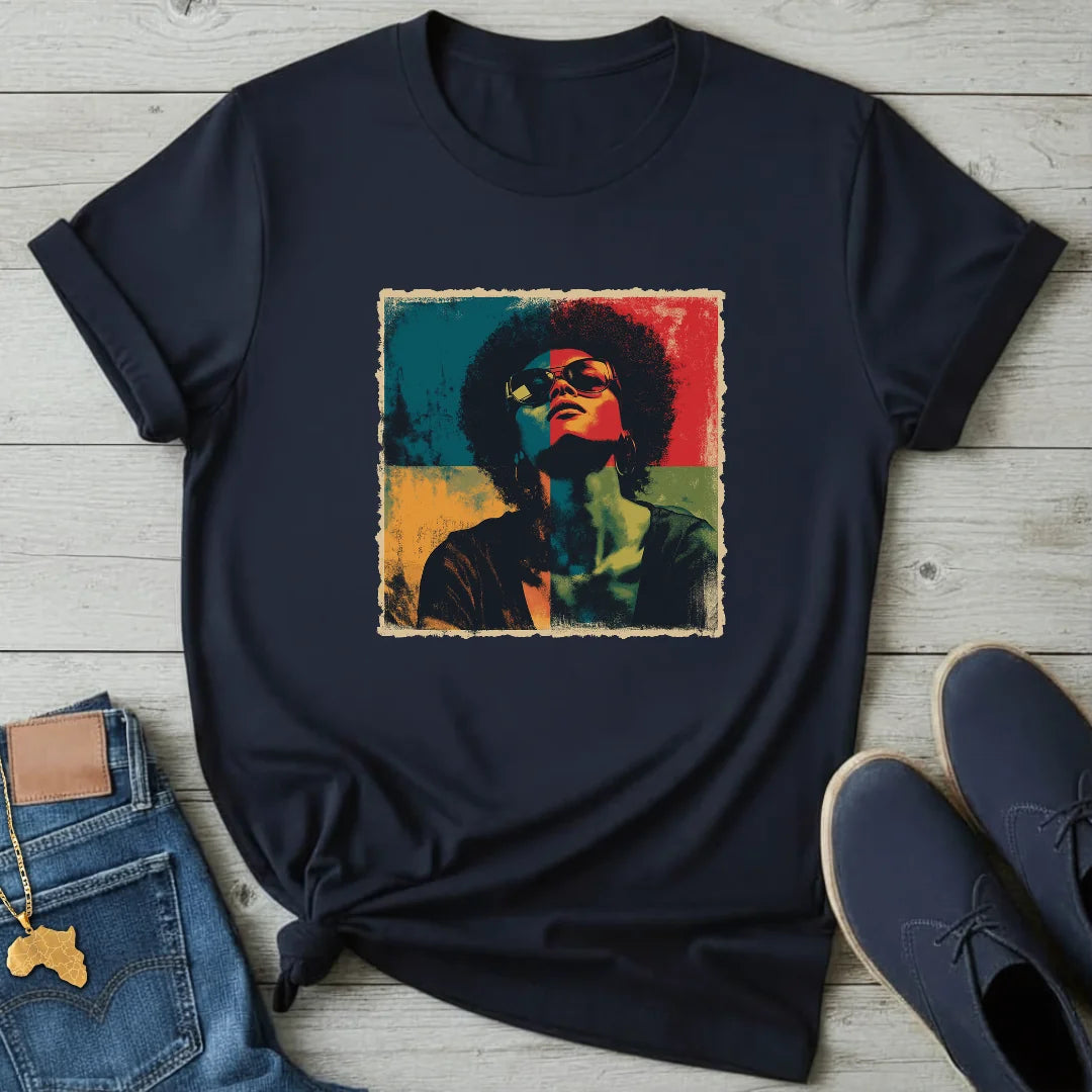 Afro Grunge Grid T-Shirt