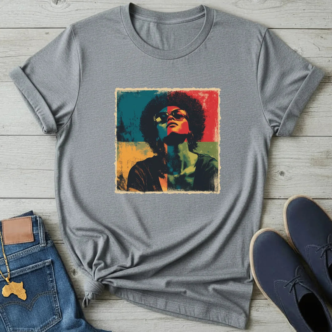 Afro Grunge Grid T-Shirt