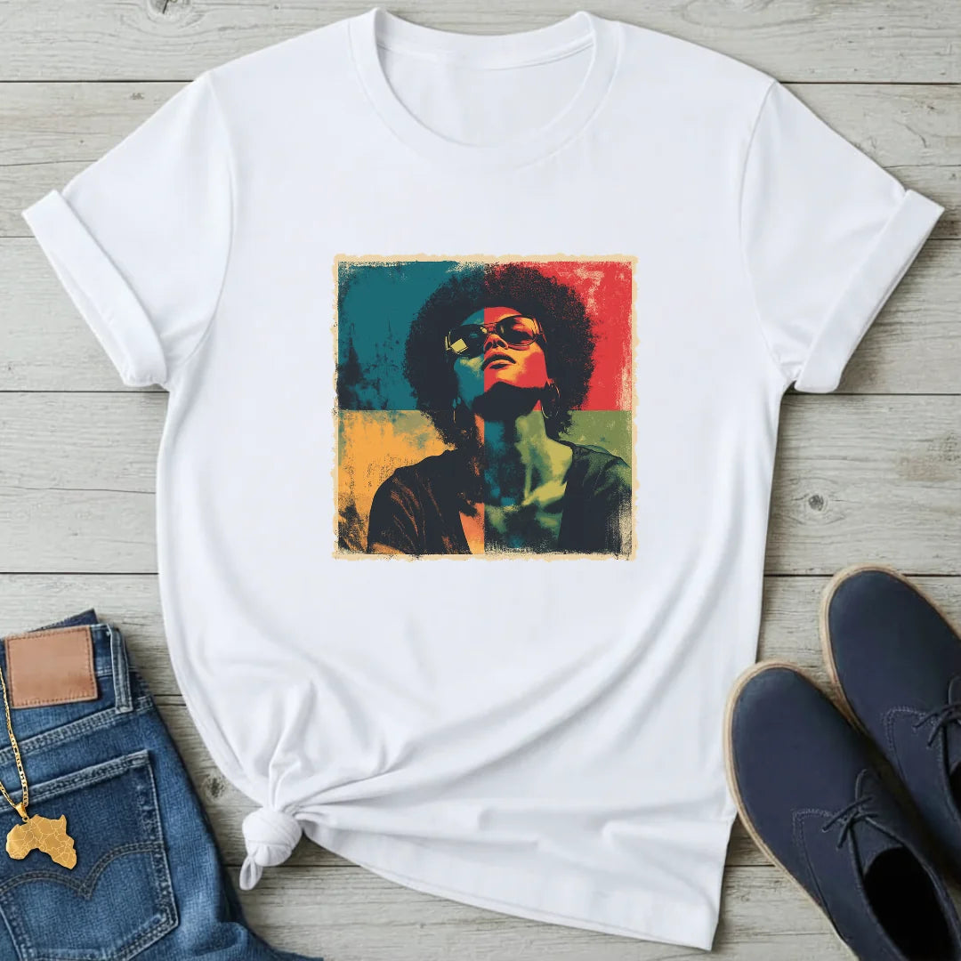 Afro Grunge Grid T-Shirt