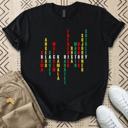 Black History Crossword Tribute T-Shirt