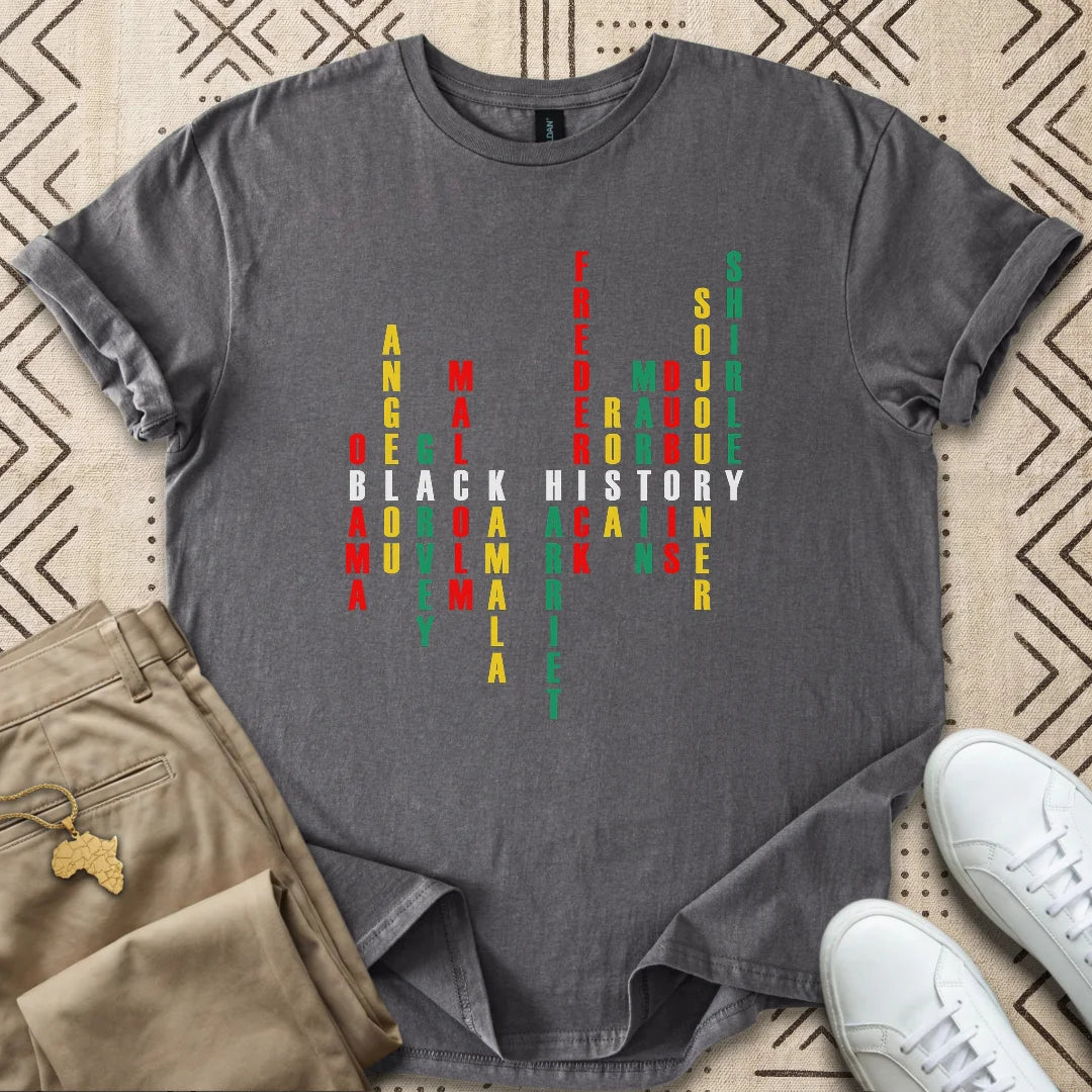 Black History Crossword Tribute T-Shirt