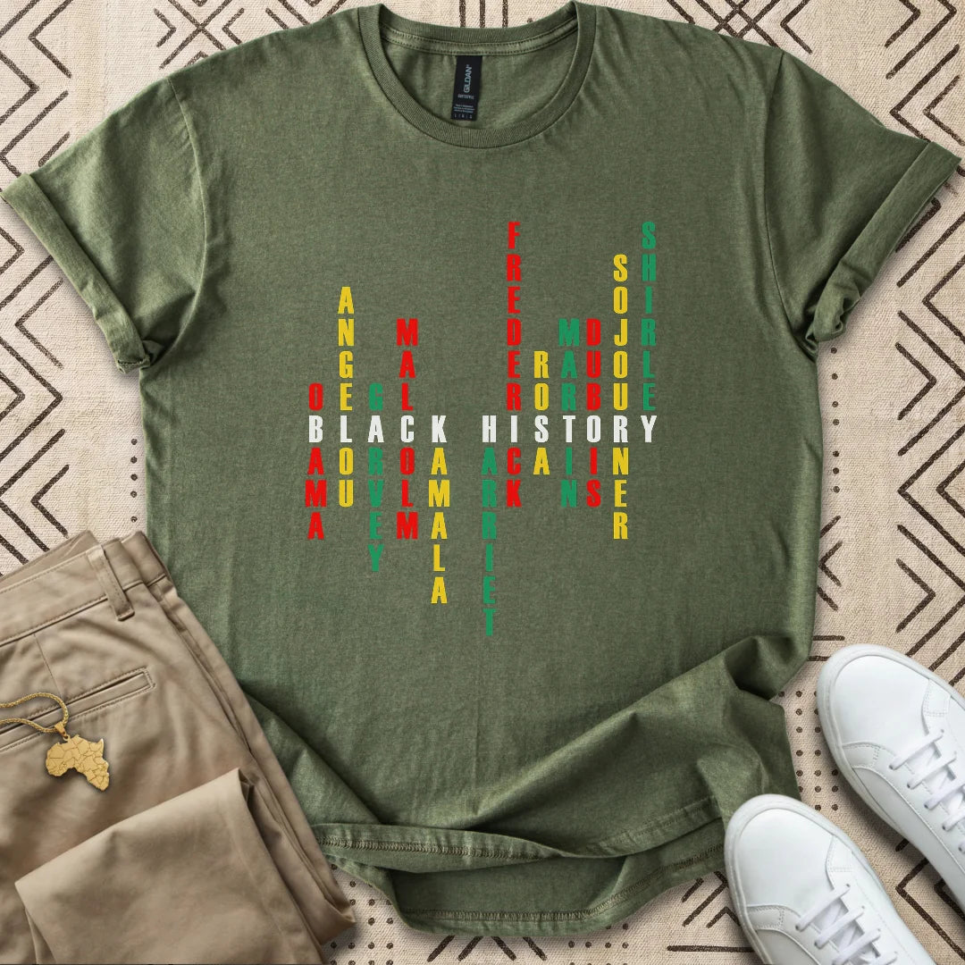 Black History Crossword Tribute T-Shirt