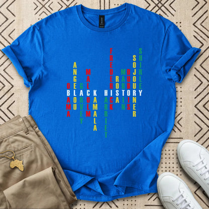 Black History Crossword Tribute T-Shirt