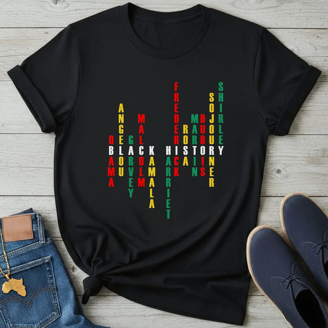 Black History Crossword Tribute T-Shirt