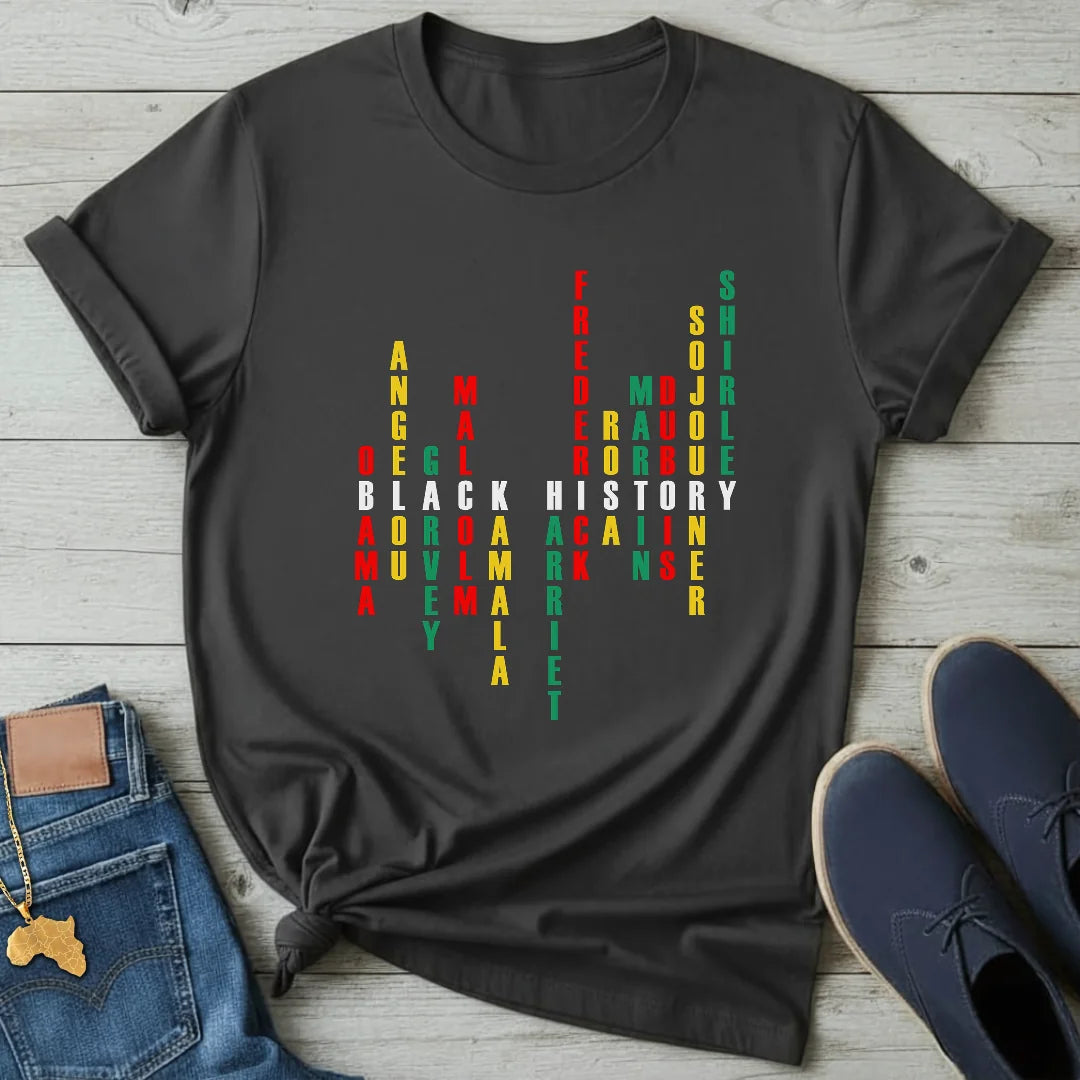 Black History Crossword Tribute T-Shirt
