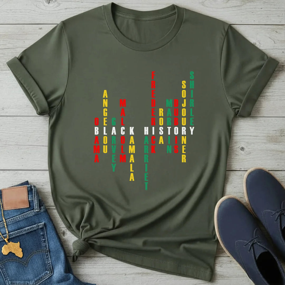 Black History Crossword Tribute T-Shirt
