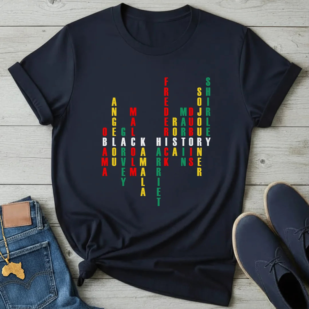 Black History Crossword Tribute T-Shirt