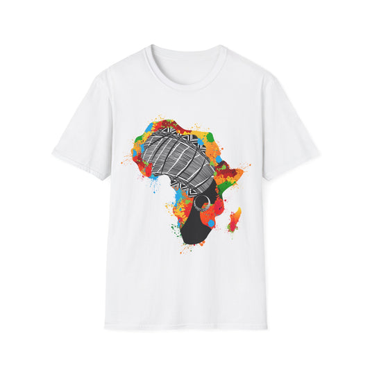 Africa Color-Splash Headwrap Map  T-Shirt - Regular Fit